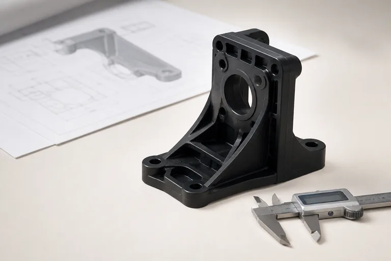 Precision-engineered replacement part being inspected